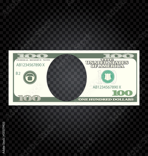 One Hundred Dollars Banknote on a Checker Background