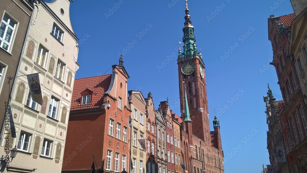 Beautiful old city Gdańsk in Europe