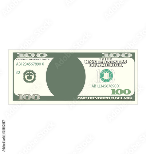 100 Dollar Banknote Isolated on White Background