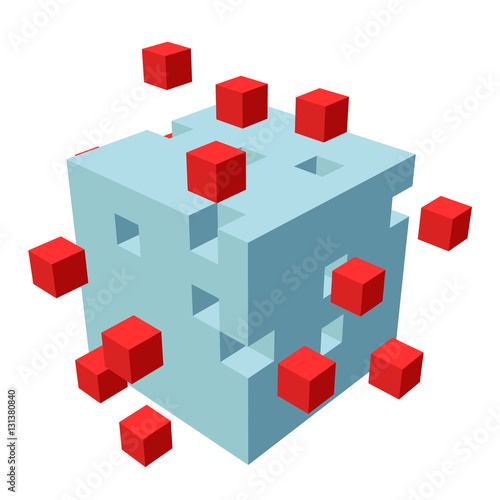 Abstract 3D cubes background. Vector background for your design. 