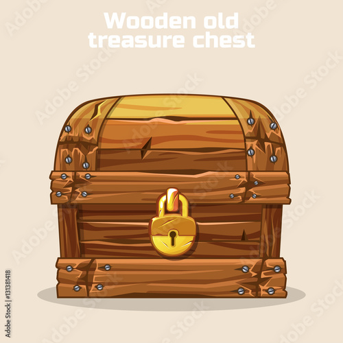 Wooden old antique treasure chest