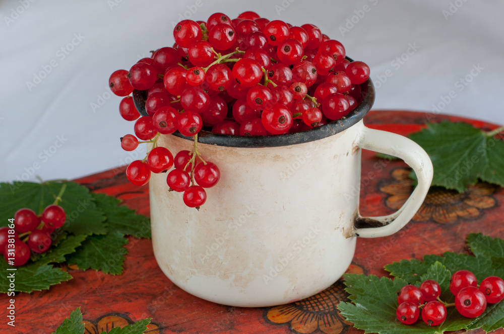 red currants in an old mug red currants in an old mug
