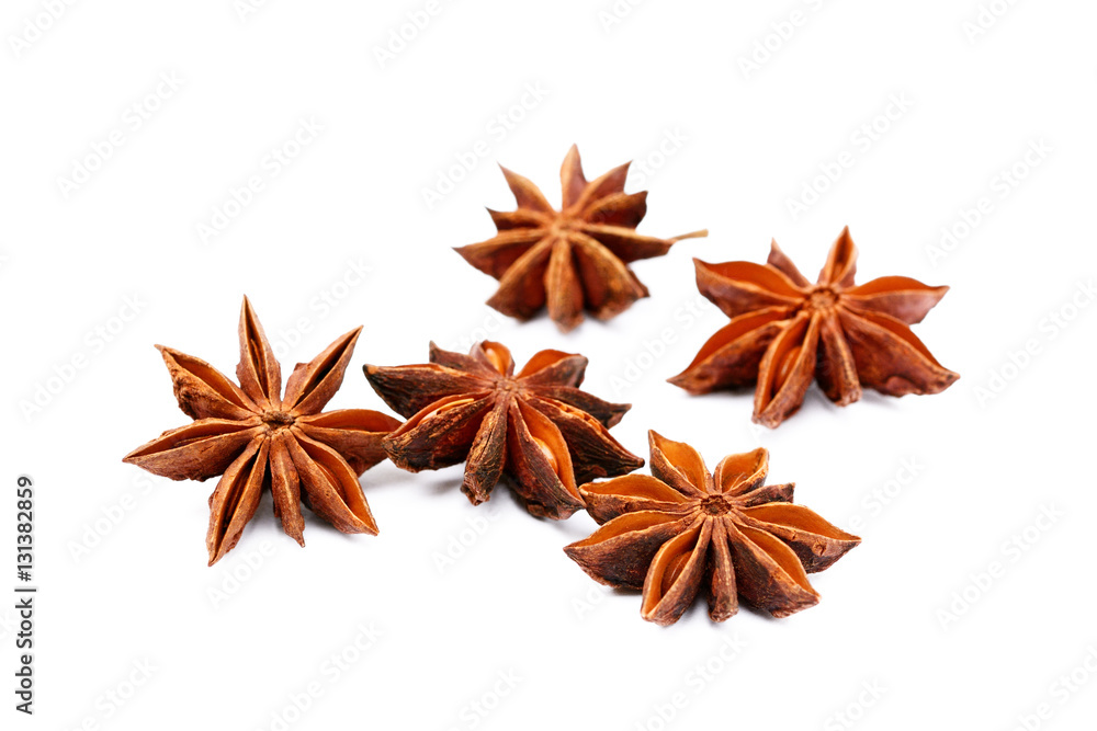 Aromatic star anise isolated on white background Aromatic star anise isolated on white background