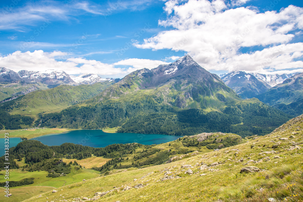 Fototapeta premium Bergwelt im Oberengadin, Schweiz