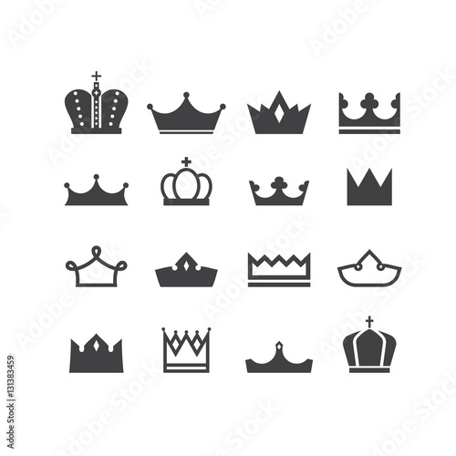 vector silhouettes crowns