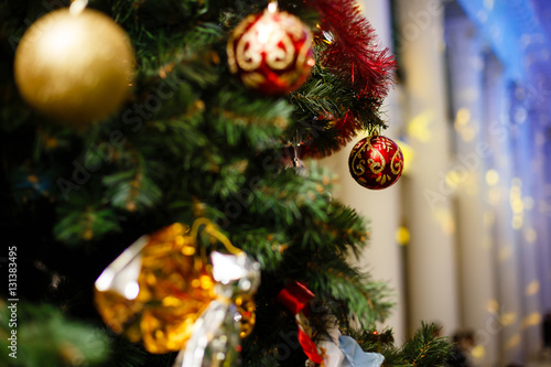 Christmas ornaments on a tree