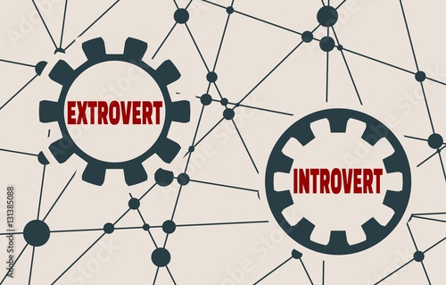 Extrovert and introvert metaphor. Image relative to human psychology. Molecule And Communication Background. Vector brochure or report design template. Connected lines with dots.