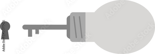 Light bulb with key and keyhole