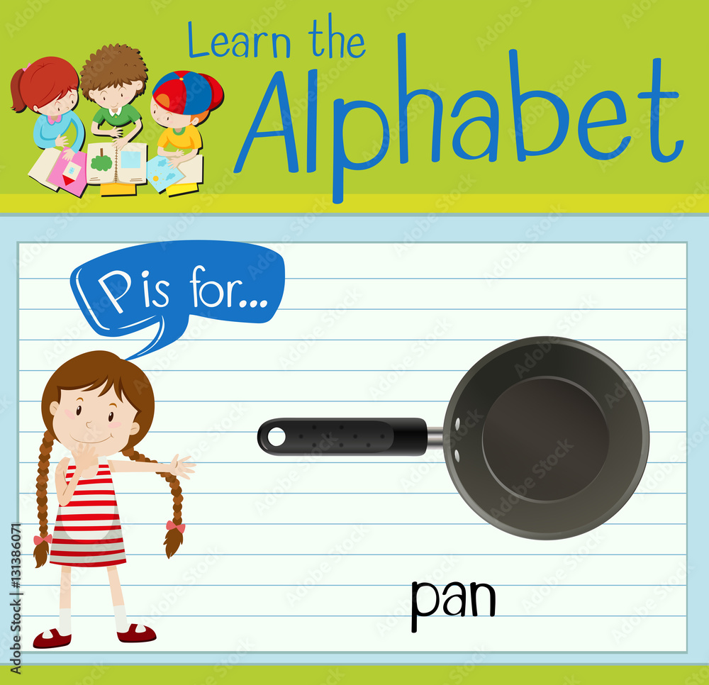 Flashcard letter P is for pan Flashcard letter P is for pan