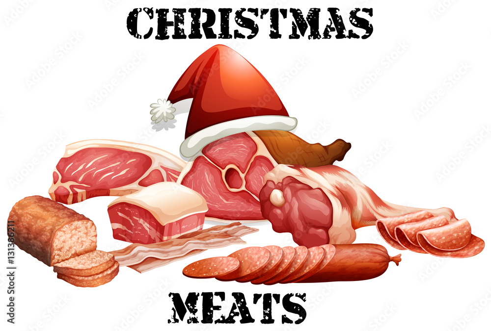 Christmas theme with meat products Adobe Stock