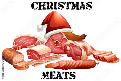 Christmas theme with meat products