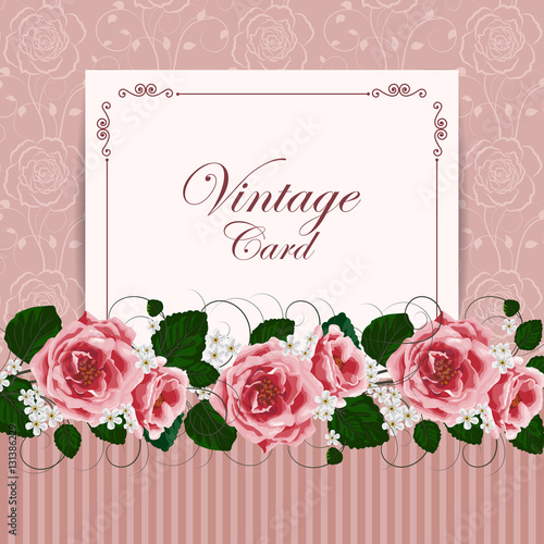 Vintage card with flowers