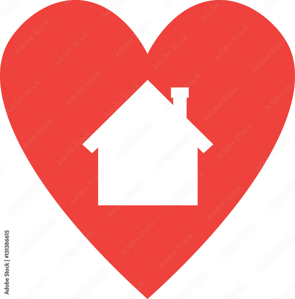 Heart with house Stock Vector Adobe Stock