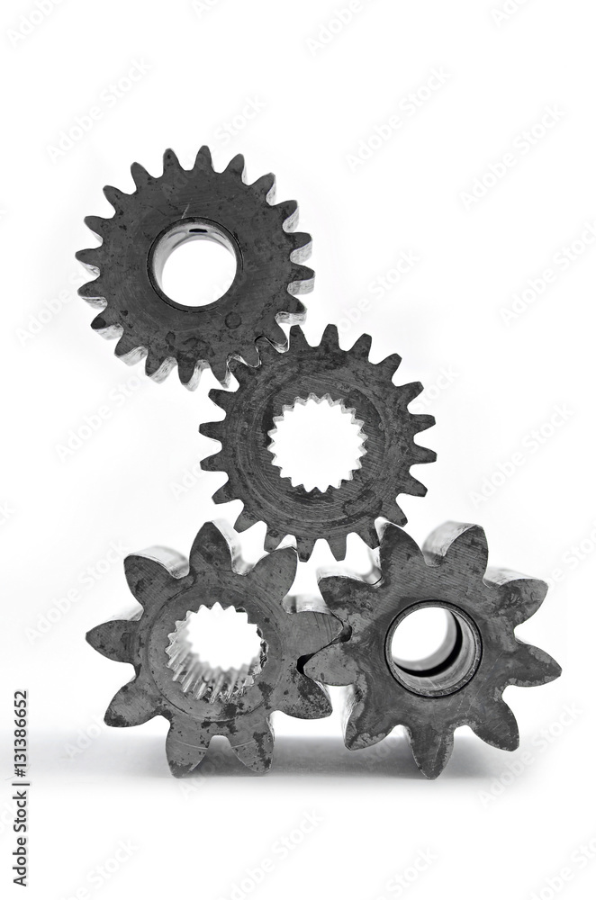 Cog gears mechanism closeup. Cog gears mechanism closeup.