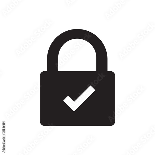 Lock icon with transparent check mark photo