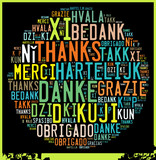 Wortwolke Danke in verschiedenen Sprachen