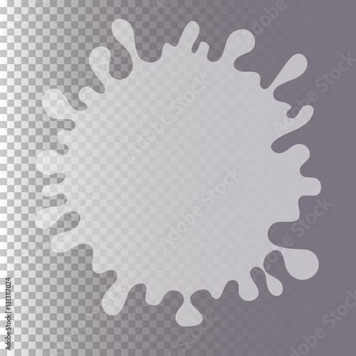 Background of Splash of white sweet transparent bubble gum blob. Banner with bubblegum burst. Funny cartoon design. Abstract vector illustration with spot or blob isolated on white background.