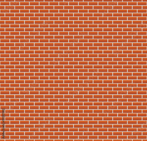 Background of red brick wall. seamless wallpaper vector illustration. colorful horizontal architecture