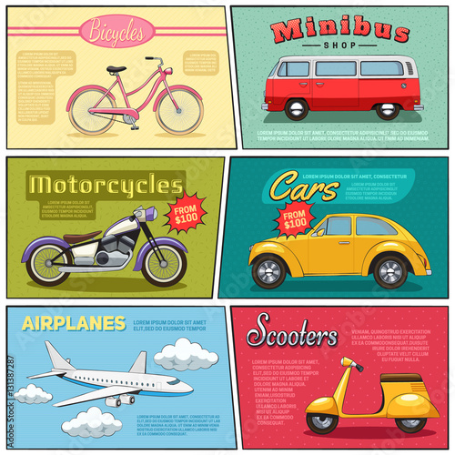 Comic Transport Mini Posters Set