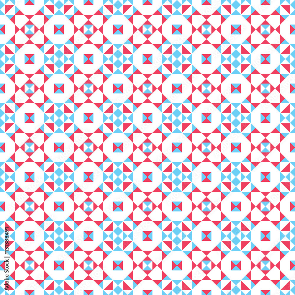 Abstract geometric op three color pattern