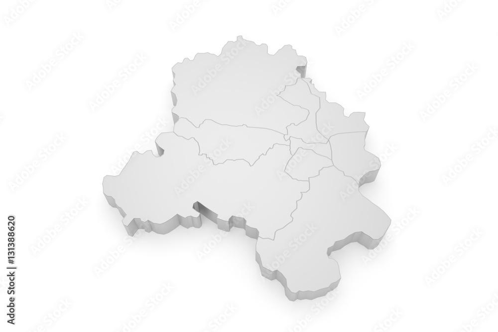 Delhi - Stadtplan - Bezirke 3D Delhi - Stadtplan - Bezirke 3D