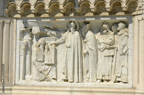 Canvas-taulu Bas-relief of the socle of St. Istvan Monument in Budapest