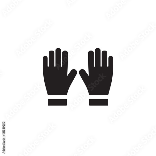 Firefighters gloves. Single silhouette fire equipment icon. Vector illustration. Flat style.