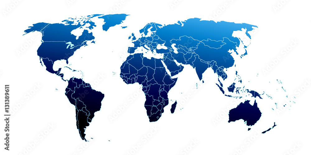 Naklejka premium Mapa świata