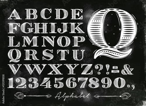 Vintage alphabet chalk