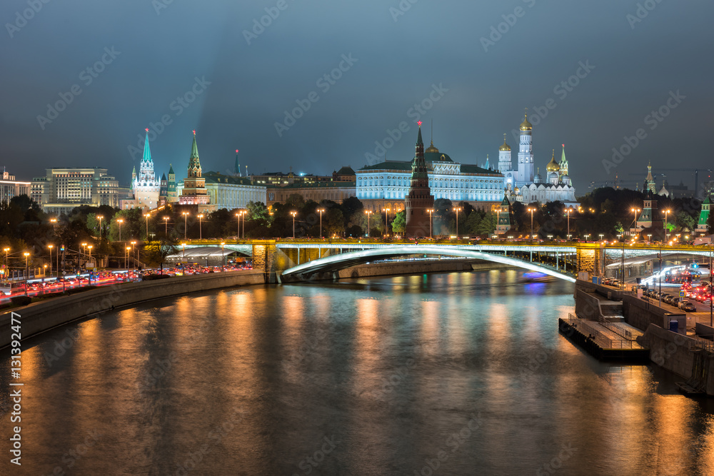 View of Moscow Kremlin and Moscow River, Russia