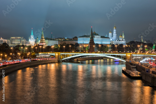 View of Moscow Kremlin and Moscow River  Russia