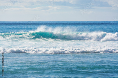 The coast of Atlantic ocean, ocean waves, winter on Tenerife