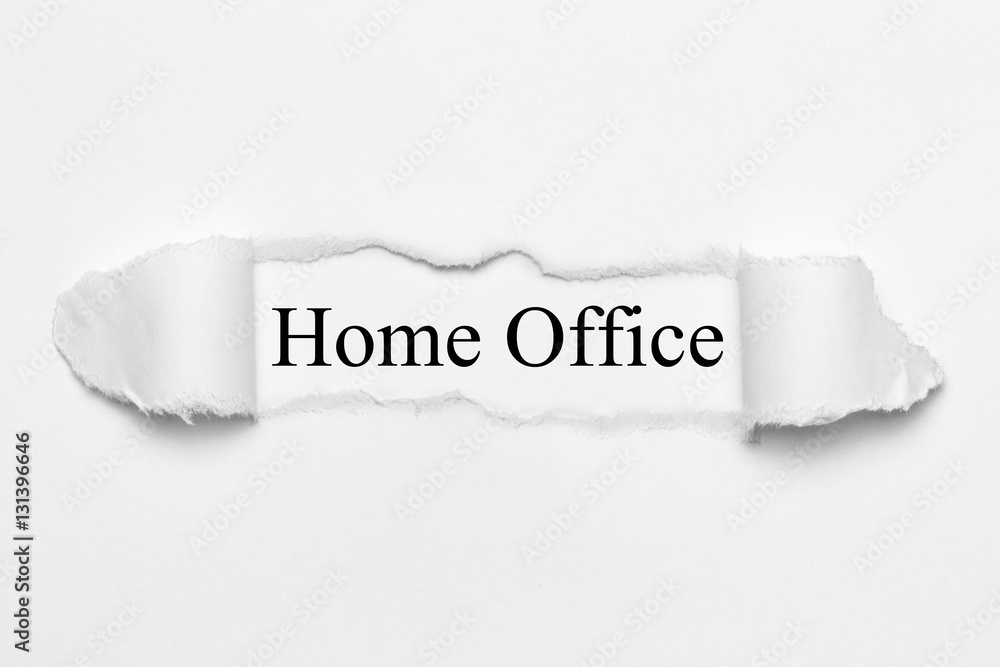 Obraz premium Home Office on white torn paper