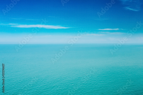Sea Ocean And Blue Clear Sky Background