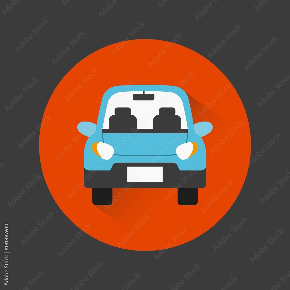 car vehicle icon inside colorful circles over balck background. vector illustration
