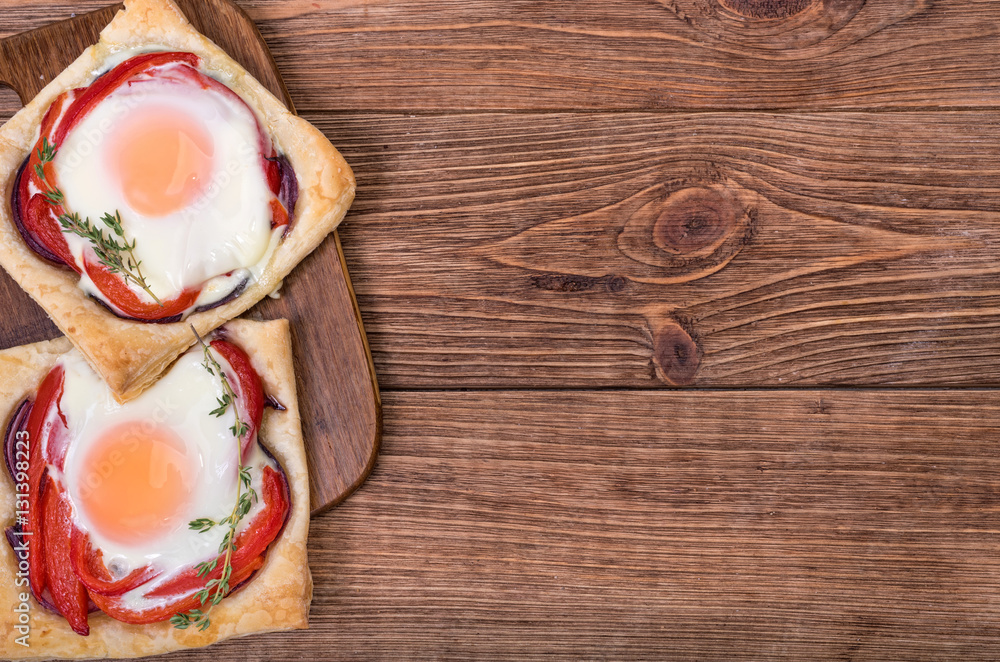 Red pepper and baked egg galettes Red pepper and baked egg galettes