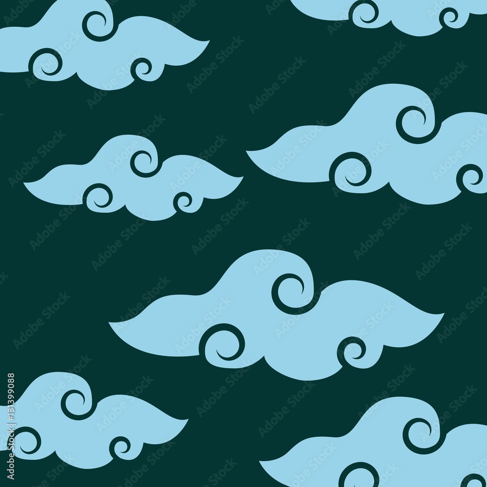 traditional chinese clouds background. colorful design. vector illustration