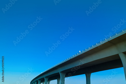 Highway Overpass in Florida with Blue Sky in Background