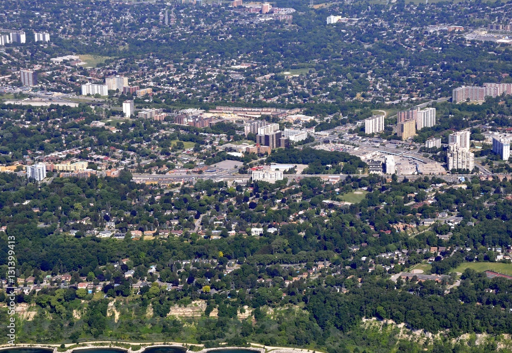 aerial view of Scarborough Ontario, Canada 