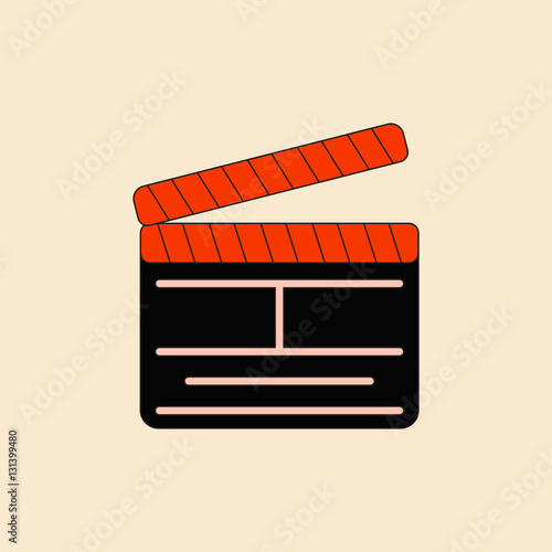 producer clapperboard Vector illustration in flat style Director movie clapperboard