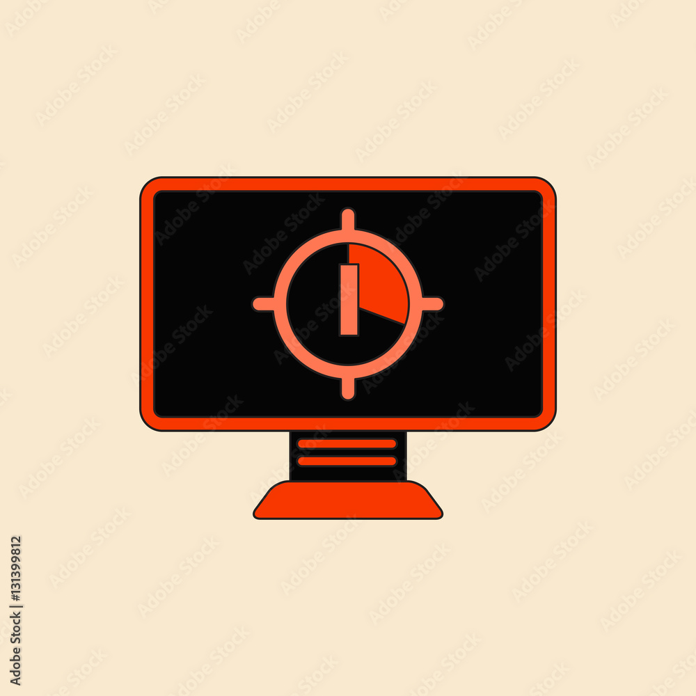 Vector illustration in flat style Screen Countdown Number One Vector illustration in flat style Screen Countdown Number One