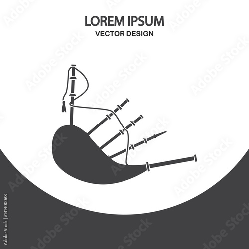 Wallpaper Mural Bagpipes music instrument icon. Simple design for web and mobile