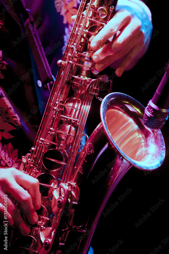 Fototapeta premium saxophone player in live perfomance