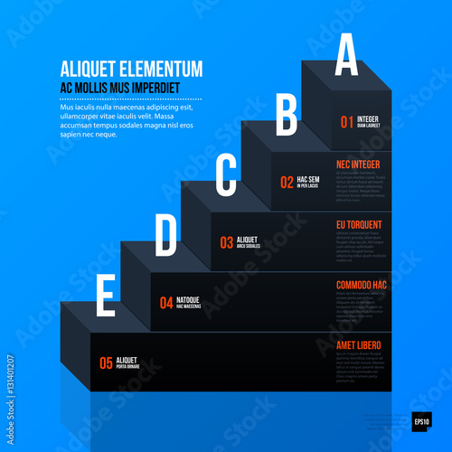 Corporate business chart template on bright blue background. Useful for presentations and advertising.