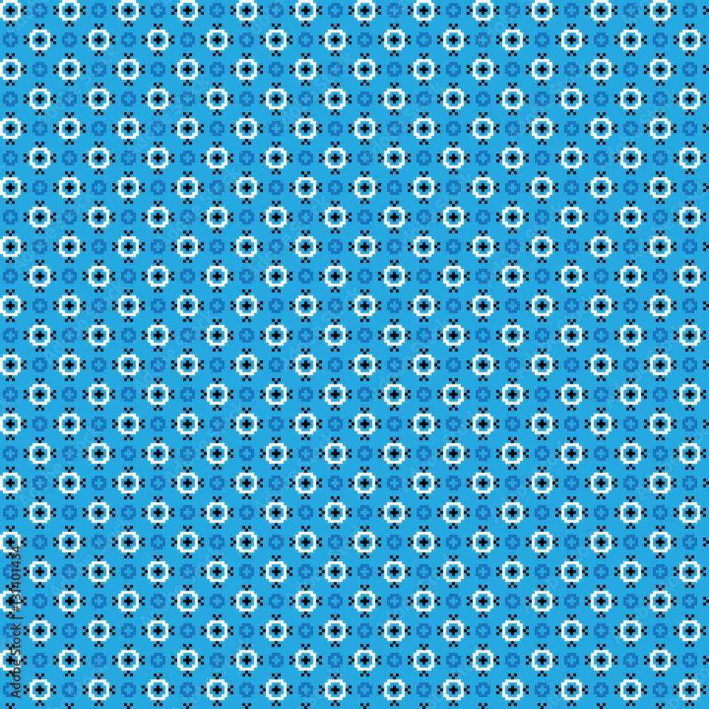 Cute pixelated pattern with simple geometric shapes. Useful for textile and interior design. Cute pixelated pattern with simple geometric shapes. Useful for textile and interior design.