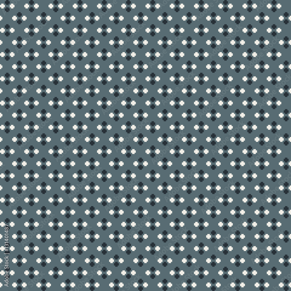 Cute pixelated pattern with simple geometric shapes. Useful for textile and interior design. Cute pixelated pattern with simple geometric shapes. Useful for textile and interior design.
