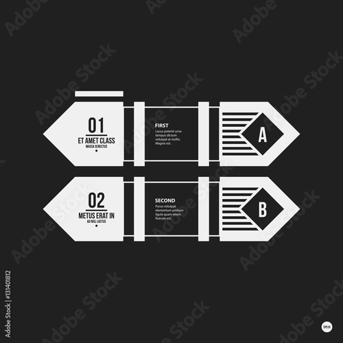Monochrome options template in strict contrast style. Useful for presentations and web design.