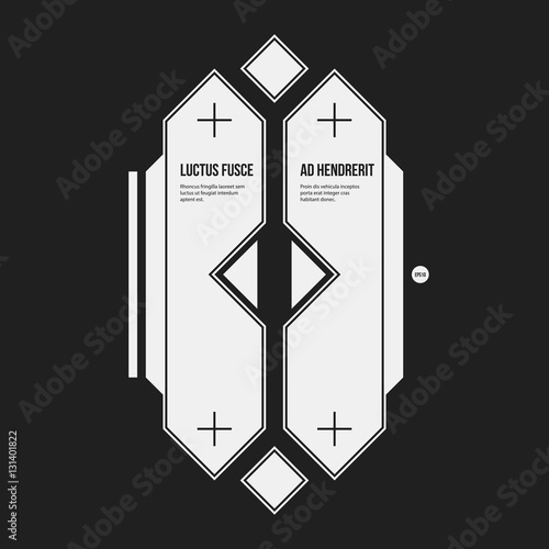 Monochrome options template in strict contrast style. Useful for presentations and web design.