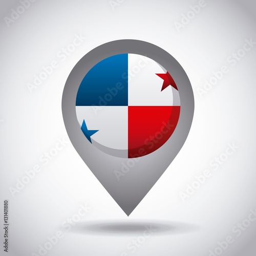 Free Download panama country flag pin icon over white background. colorful design. vector illustration - GFXLoad