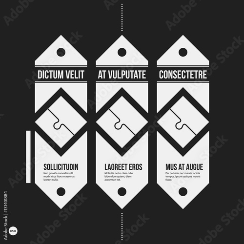 Monochrome options template in strict contrast style. Useful for presentations and web design.